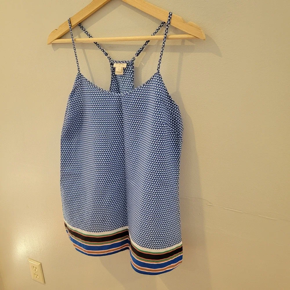 J Crew Camisole Women's Size 2 Blue Tank Top Cami Spaghetti Strap Blouse Boho‎